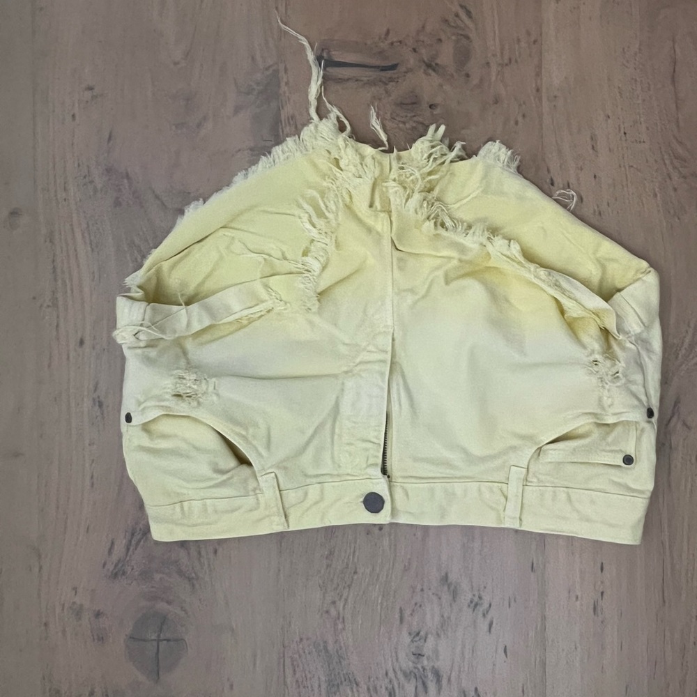Zara yellow denim shorts